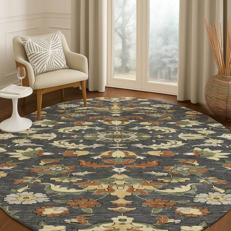 Machine Washable Indoor/ Outdoor Traditional Lanelle Chantille Rug