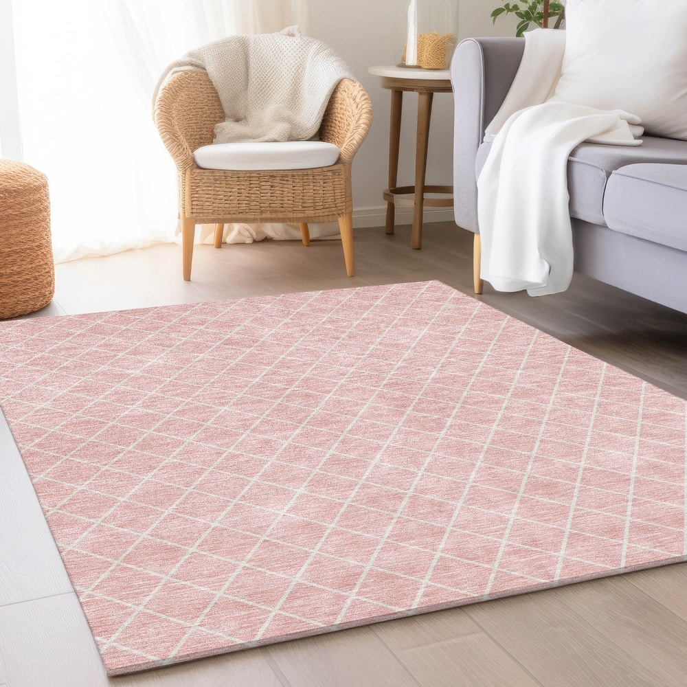 Premium Washable Super Soft Diamond Trellis Mayfield Rug