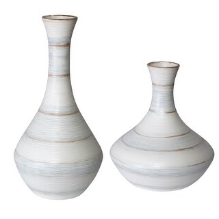 Uttermost Potter Fluted Striped Vases (Set of 2)