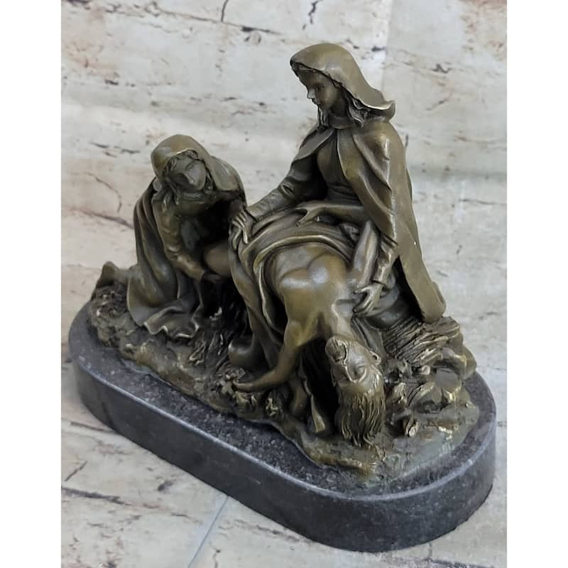 The Lamentation Of Christ Jesus With Virgin Mary Saint Mary Magdalene Bronze