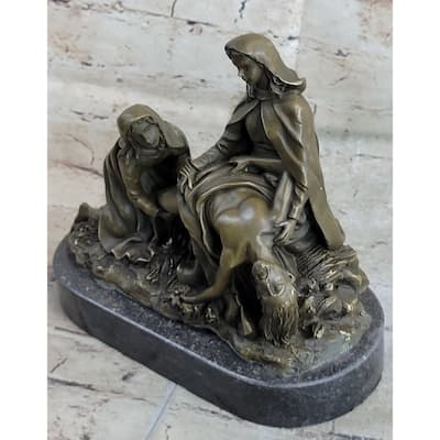 The Lamentation Of Christ Jesus With Virgin Mary Saint Mary Magdalene Bronze