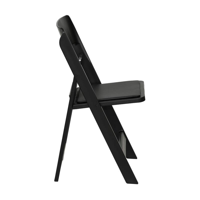 Commercial Resin Folding Event Chair with Removable Vinyl Padded Seat - 17.5"W x 18.25"D x 31.25"H