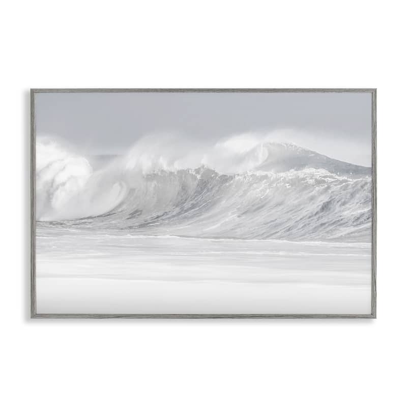 Stupell Cresting Beach Wave Framed Giclee Art Design By Maggie Olsen - 24 x 16 - Grey