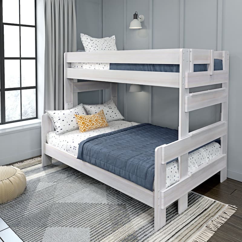 Max and Lily Farmhouse Twin over Full Bunk Bed - White Wash