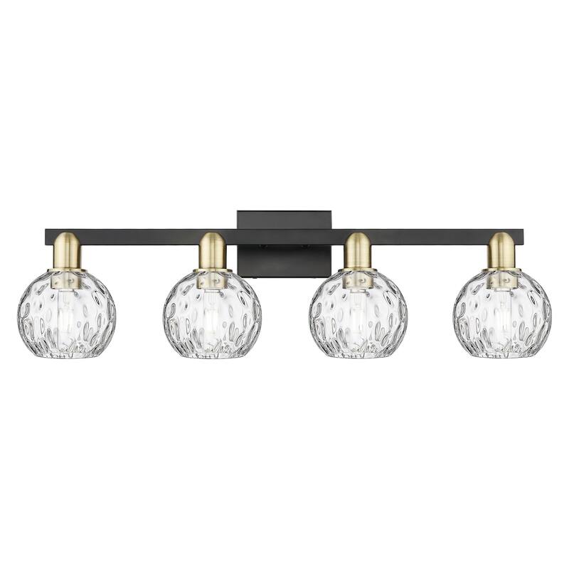 Innovations Lighting 716-4W-10-33 Athens Water Glass Vanity Athens - Black Antique Brass / Clear Water Glass