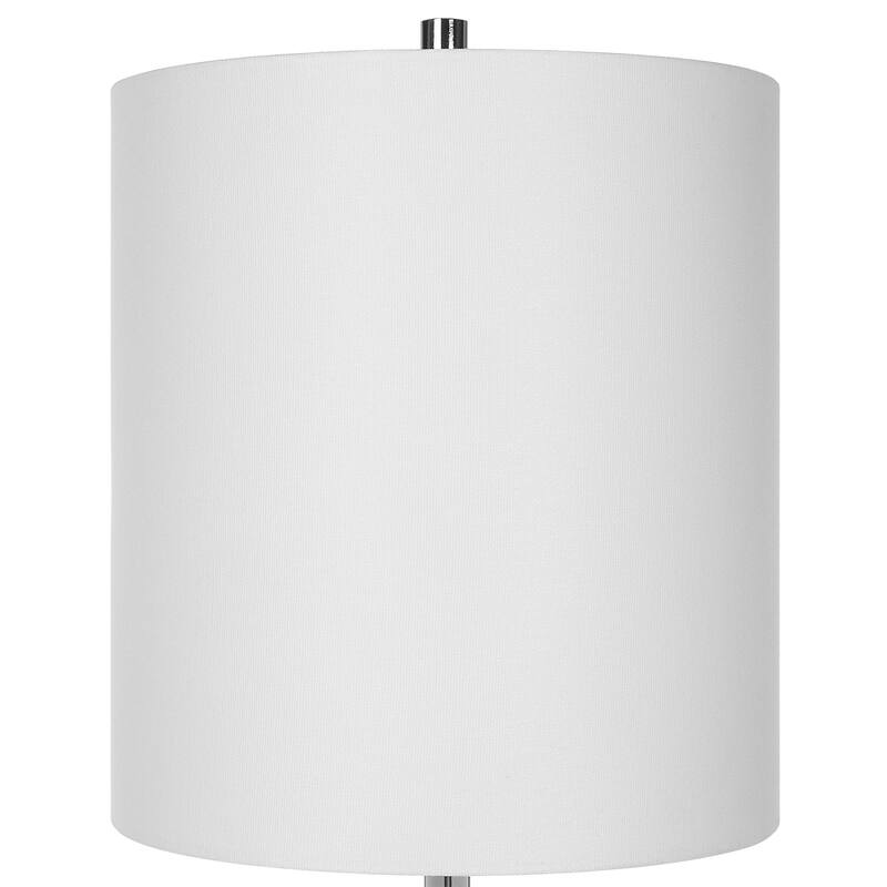 Curved Base Buffet Lamp with Round Drum Shade - 35.5" - White