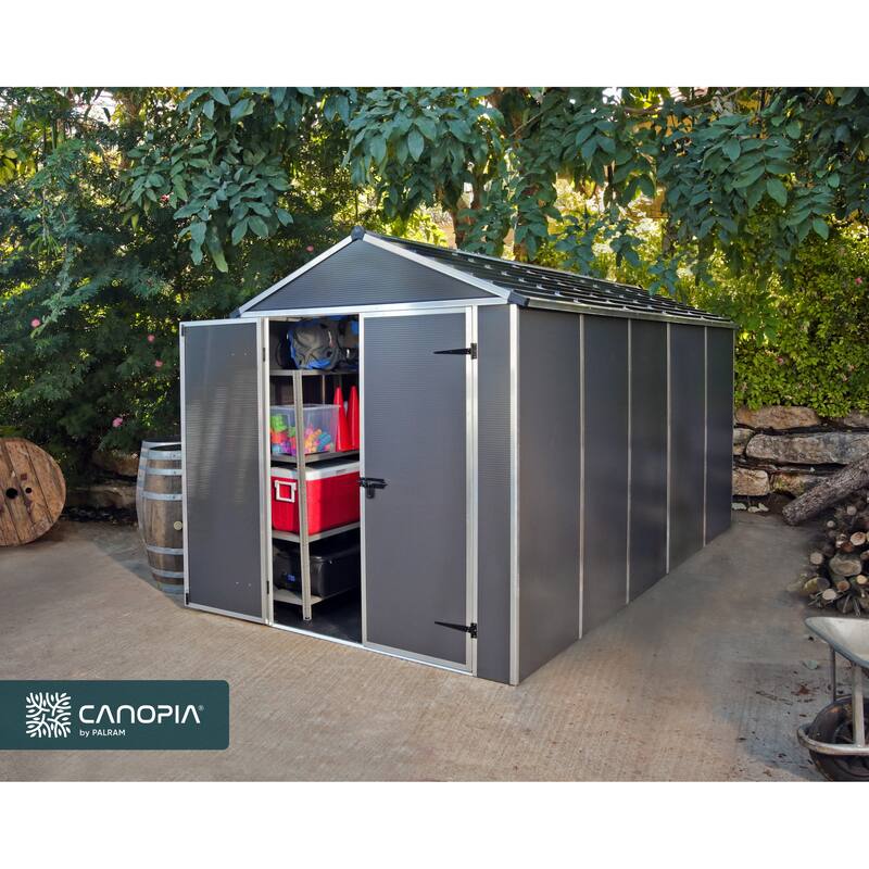Rubicon Dark Gray Garden Storage Shed