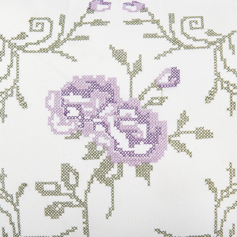 Canvas Pillow Shells with Rose Embellishments (Set of 2), NO INSERT
