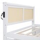 preview thumbnail 56 of 58, Versatile Pull-Out Bed,Full Size Elegant Bed Frame with Rattan Headboard and Sockets