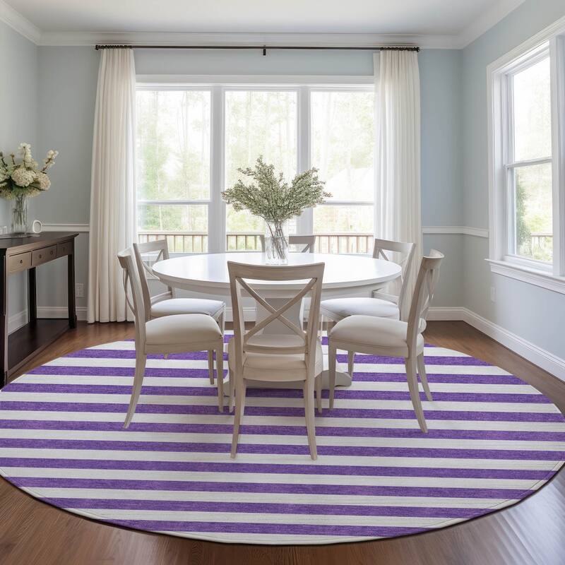 Alnari Stripe Weather Resistant Classic Meets Modern Outdoor Rug