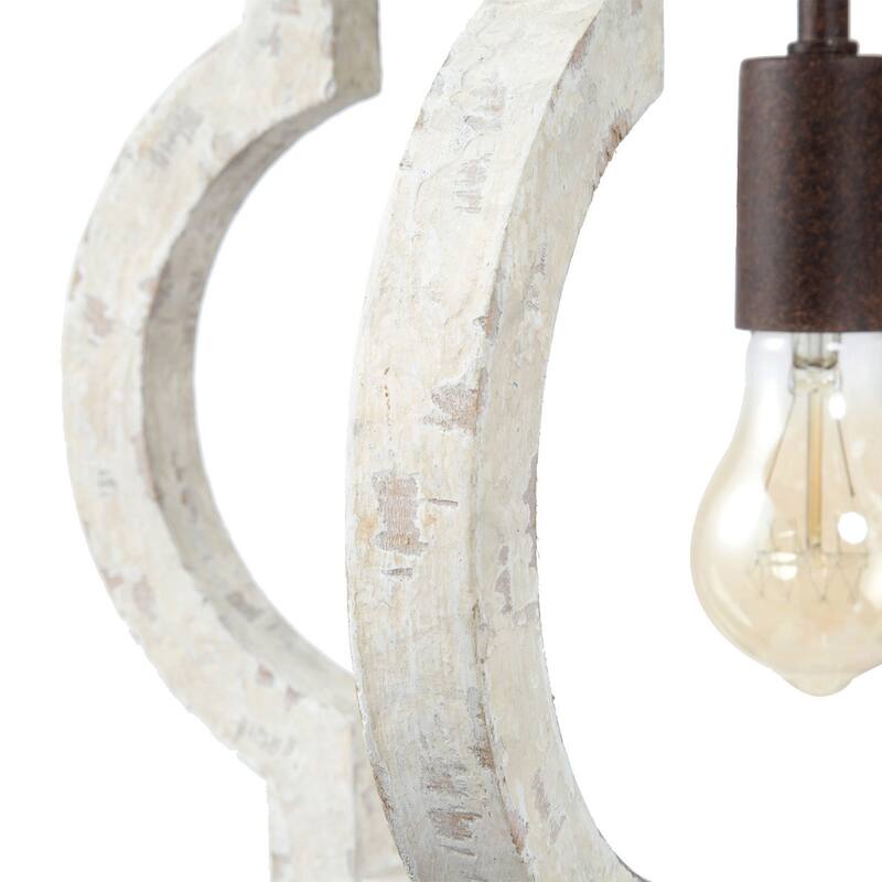 Farmhouse Rustic Wood 1-Light Lantern Chandelier Coastal Shabby Chic Style - D16"xH17.5"