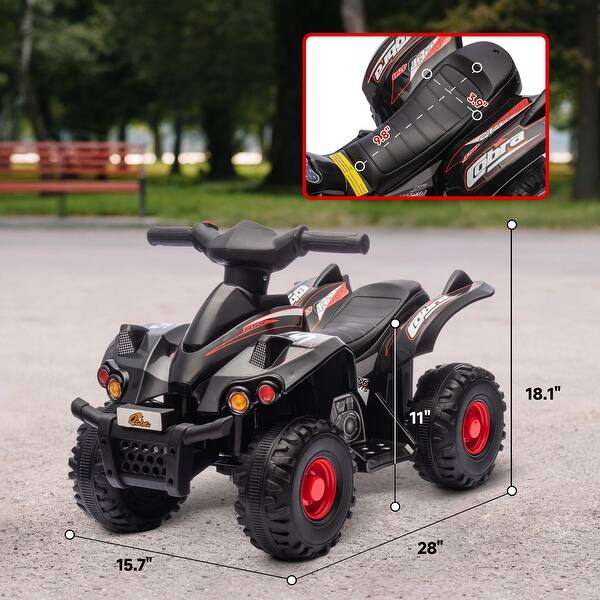 dimension image slide 0 of 3, Battery-Powered Kids Four-Wheeler with Forward Drive & Rugged All-Terrain Wheels
