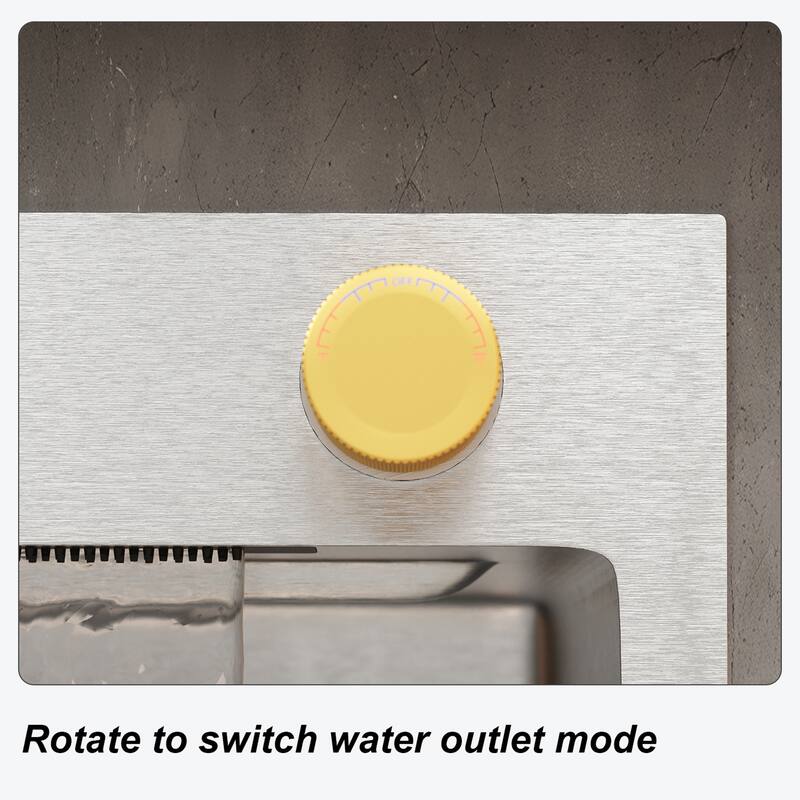 Kitchen Drop In Waterfall Sink Workstation Pull Out Faucet 2 Sizes