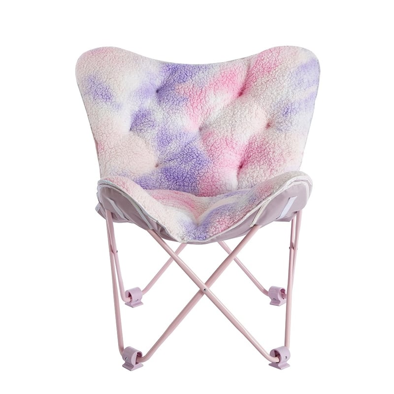 Urban Shop Soft Folding Butterfly Chair With Holographic Trim