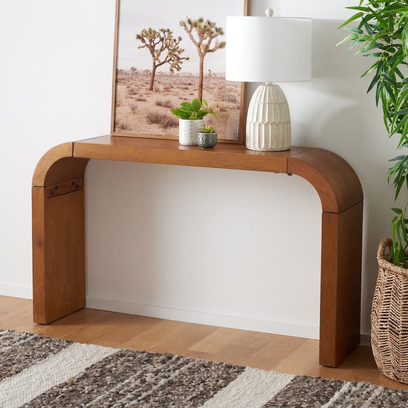 SAFAVIEH Liasonya Curved Console Table - 52" W x 12" D x 31" H - Natural