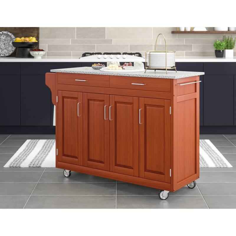 Homestyles Create-A-Cart Brown Wood Kitchen Cart - 49" x 18" x 35"