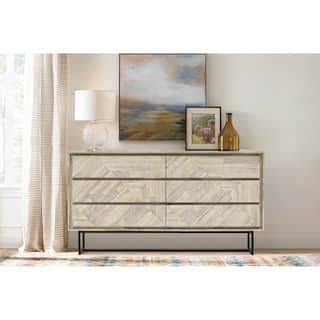 Peridot Modern Farmhouse Solid Acacia Wood 6 Drawer Dresser