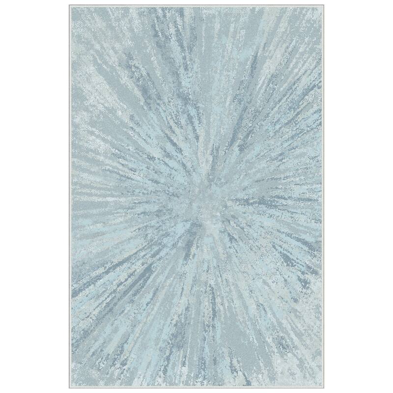 Mcow Abstract Modern Microfiber Low-Pile Washable Area Rug