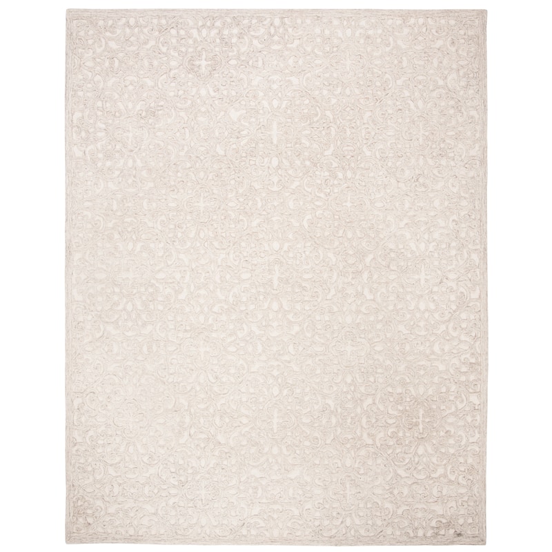 SAFAVIEH Handmade Trace Megane Modern Wool Rug - 6' Square - Camel/Ivory