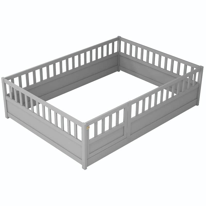 Full Size Floor bed with super high security barrier For children