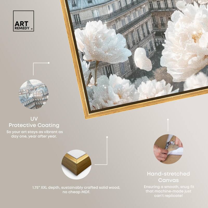 Peonies Over Paris Canvas by Art Remedy