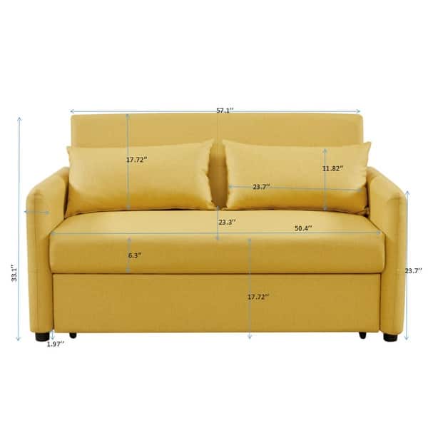 Fabric Leather 2 Seat Sofa Bed Bath & Beyond 36197255