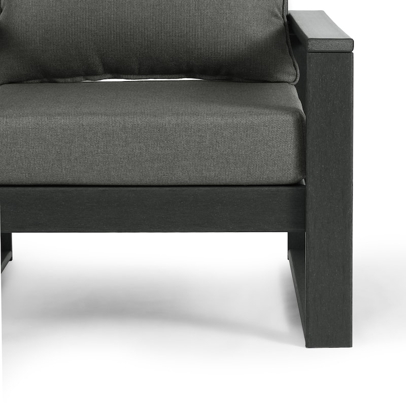 Polytrends Endless Patio Deep Seating Left Arm Chair with Gray Frame