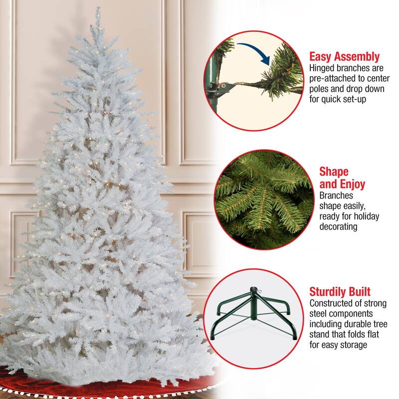 National Tree Company 6.5 ft. Dunhill White Fir Tree with Clear Lights - 6.5 Foot