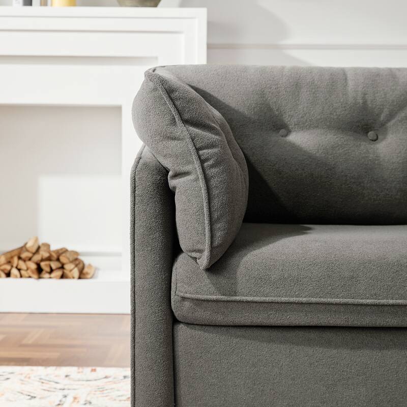 Chenille Lounge Chair with Thick Cushion & Armrests