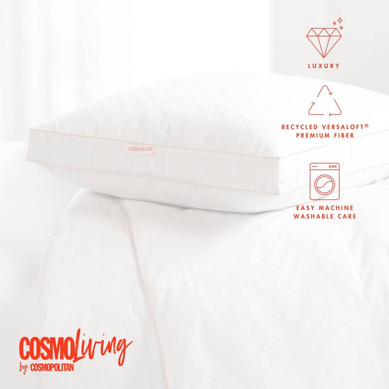 Allied Home Living Diamond Luxe Down-Alternative Cotton Gusset Pillow - White