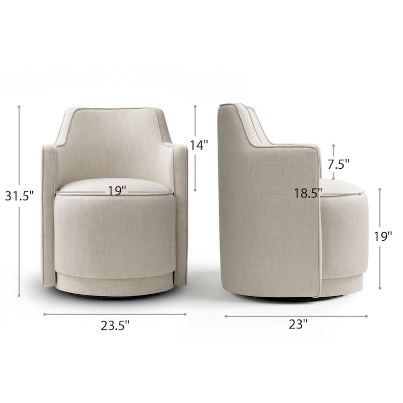 19" Upholstered Swivel Dining Chair(Set of 4)