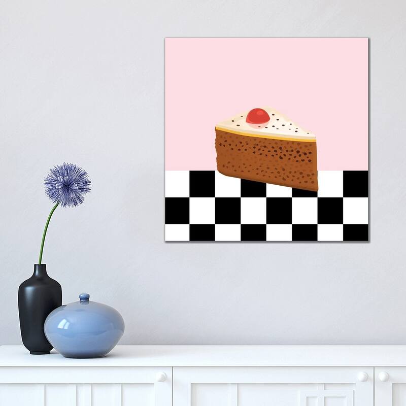 iCanvas "Piece Of Retro Diner Style Cake" by Jania Sharipzhanova Canvas Print - 18x18x1.5