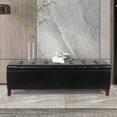 Adeco Contemporary Accent Bench Storage Ottoman Assembly Required