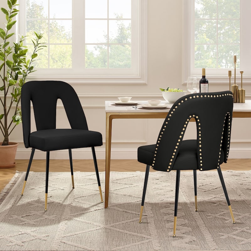 Modern Velvet Upholstered Dining Chairs Set of 6