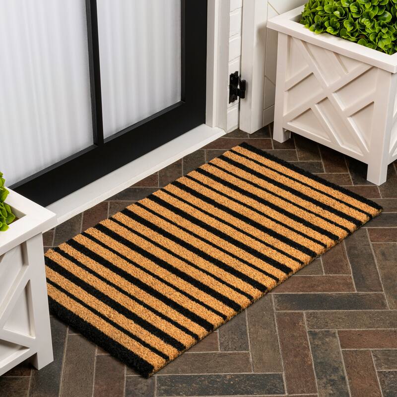 JONATHAN Y Classic Natural Coir Mat Indoor/Outdoor