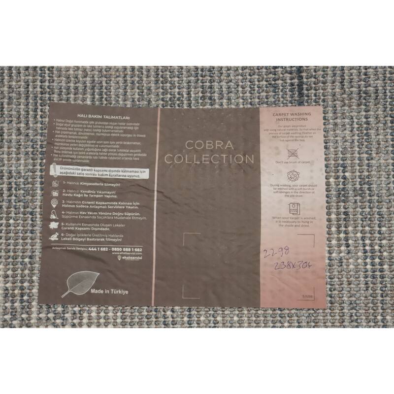 Machine Made Oriental Polyester Carpet Modern All-Over Greys & Charcoal Shaggy Area Rug - 10' 0'' X 7' 10''