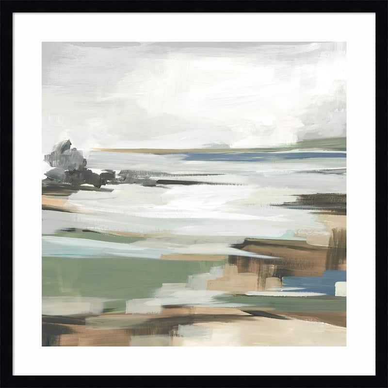 Tranquil Shoreline Reflections No. 2 by Lera Wood Framed Wall Art Print