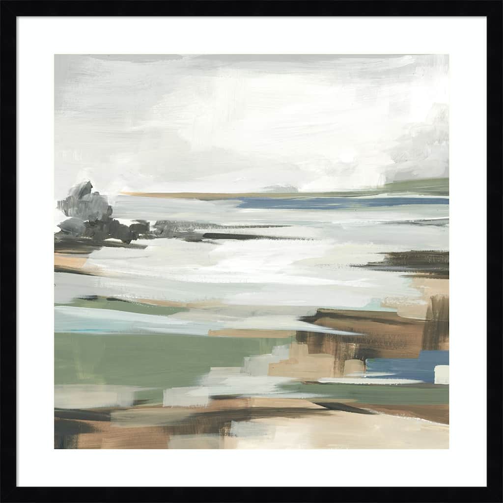 Tranquil Shoreline Reflections No. 2 by Lera Wood Framed Wall Art Print