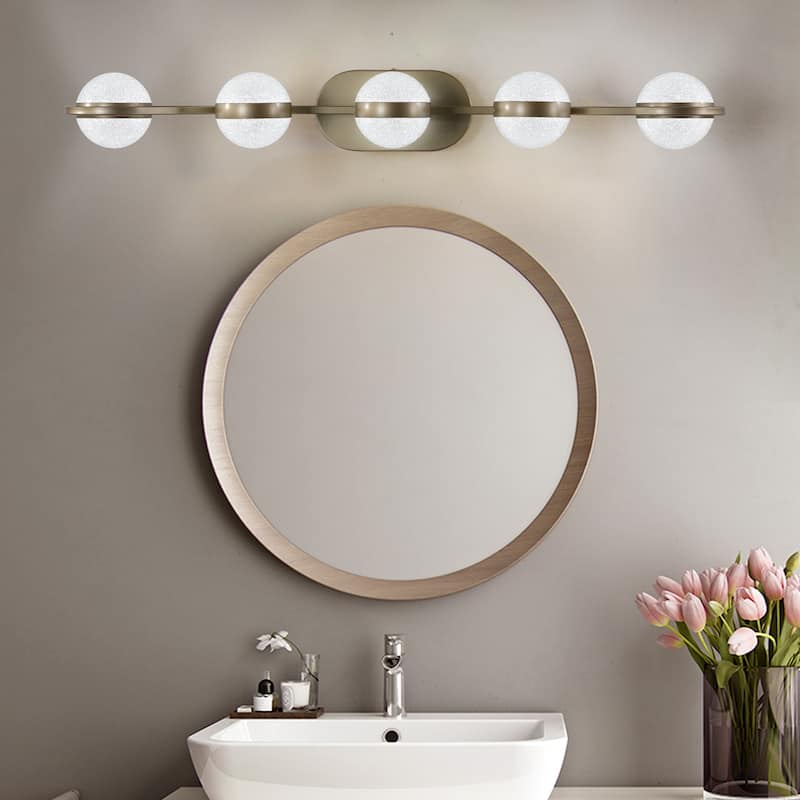 Modern Vanity Lights With 5 LED Bulbs For Bathroom Lighting