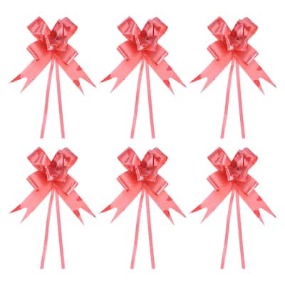 100Pcs 3.3inch Pull Bows Ribbon Gift Wrapping Pull Bow Heart Pattern