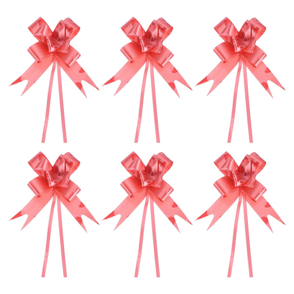 100Pcs 3.3inch Pull Bows Ribbon Gift Wrapping Pull Bow Heart Pattern