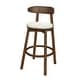 preview thumbnail 17 of 24, Christopher Knight Home - Ashley Contemporary Upholstered Round Cushion Bar Stools with Rubberwood Frame, Set of 2