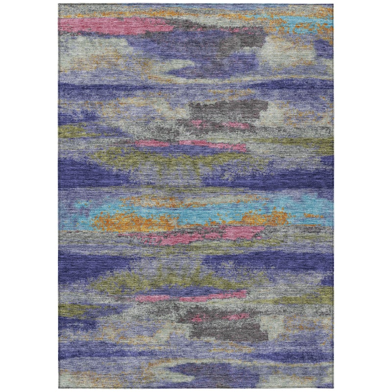 HomeRoots Abstract Transitional Rectangle Outdoor Rug