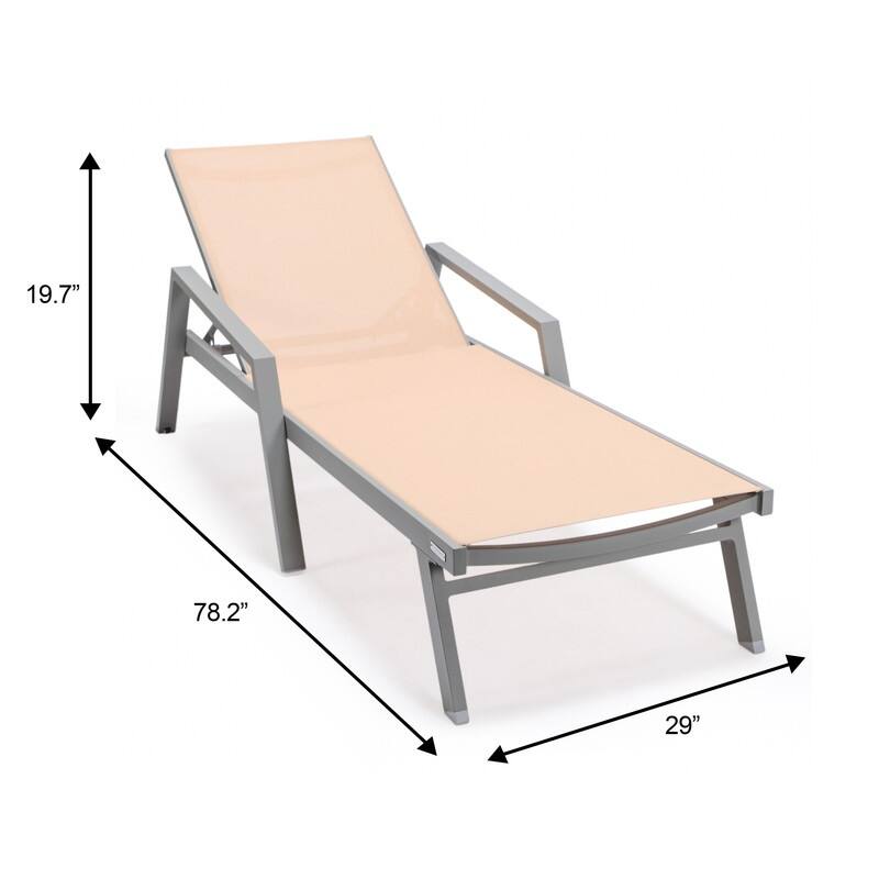 LeisureMod Set of 2 Stackable Beach Pool Sunbathing Chaise Loungers - Adjustable Outdoor Sun Lounge Chairs for Patio Backyard