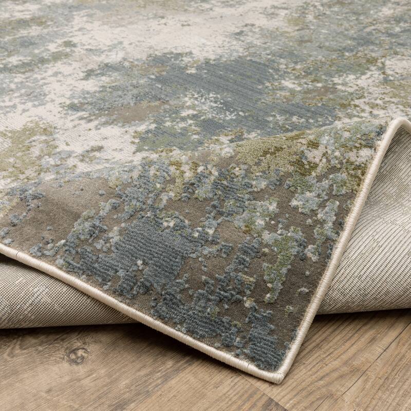 Style Haven Caldon Contemporary Abstract Blue Area Rug