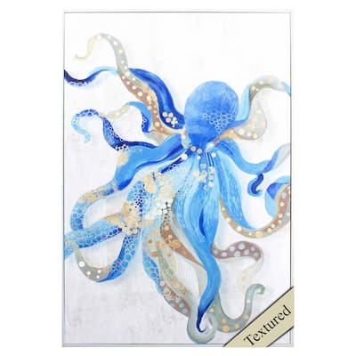 Propac Images Blue Octopus Textured Wall Art