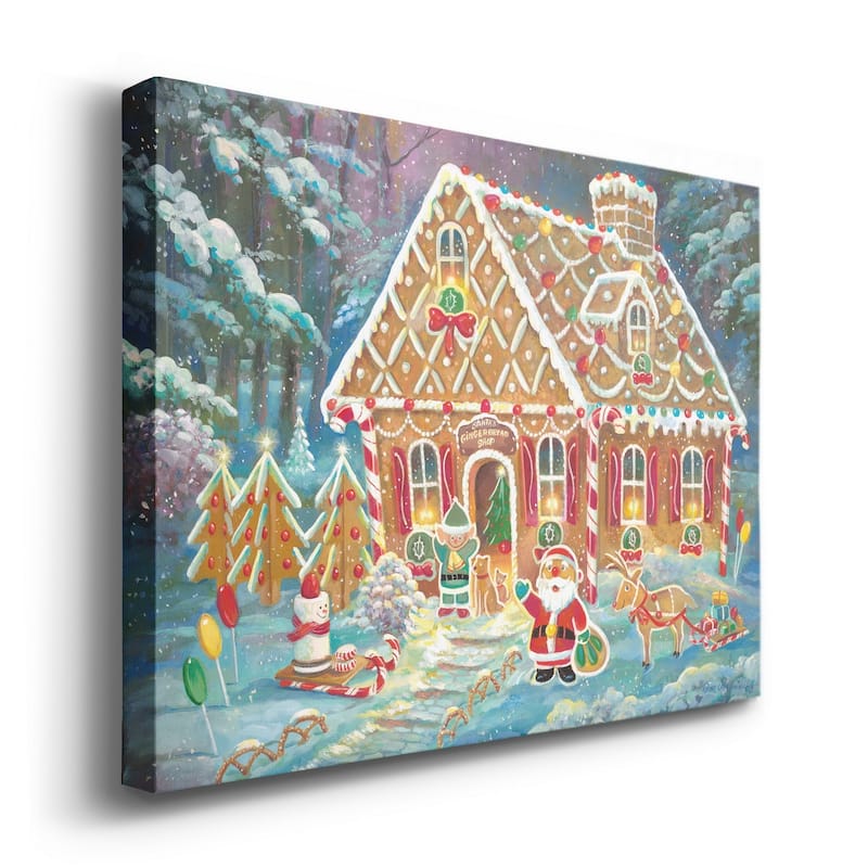 Santa's Ginger Workshop-Premium Gallery Wrapped Canvas - Ready to Hang