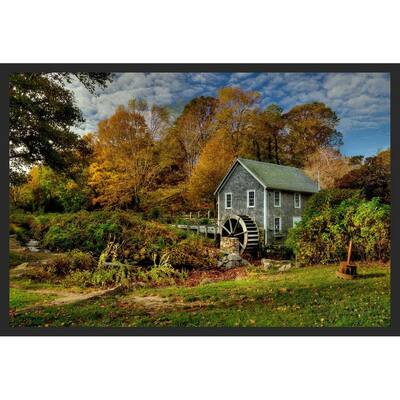 Cape Cod Grist Mill Spring Morning Photography by Wayne Collamore Framed Poster - 24 x 36 Inch