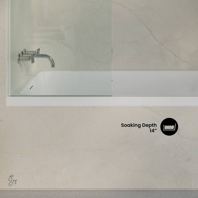 Voltaire 72 X 36 Left Drain Soaking Alcove Bathtub In Glossy White With Integrated Armrest