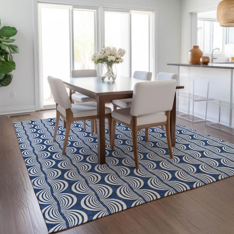 Machine Washable Indoor/ Outdoor Contemporary Chantille Rug
